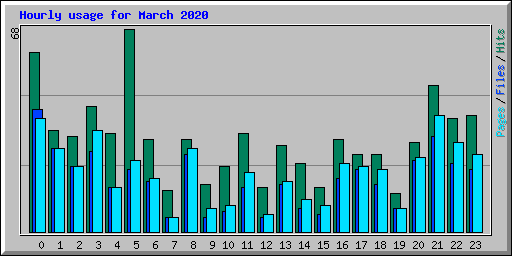 Hourly usage for March 2020