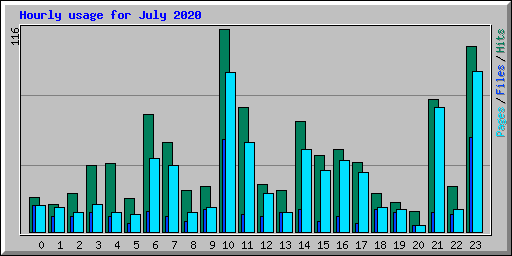 Hourly usage for July 2020